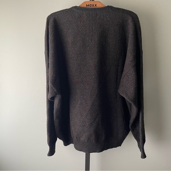 Vintage Idea Uomo Italian Wool Vneck Grandpa Dad Vneck Knit Sweater Mens Size XL - Picture 2 of 6